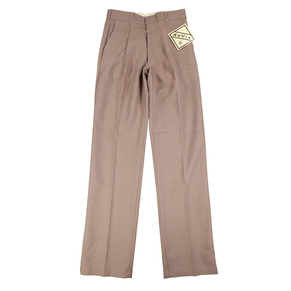 Davis W28 L31 Brown Taupe Flat Front Flare Dress Pants USA NWT